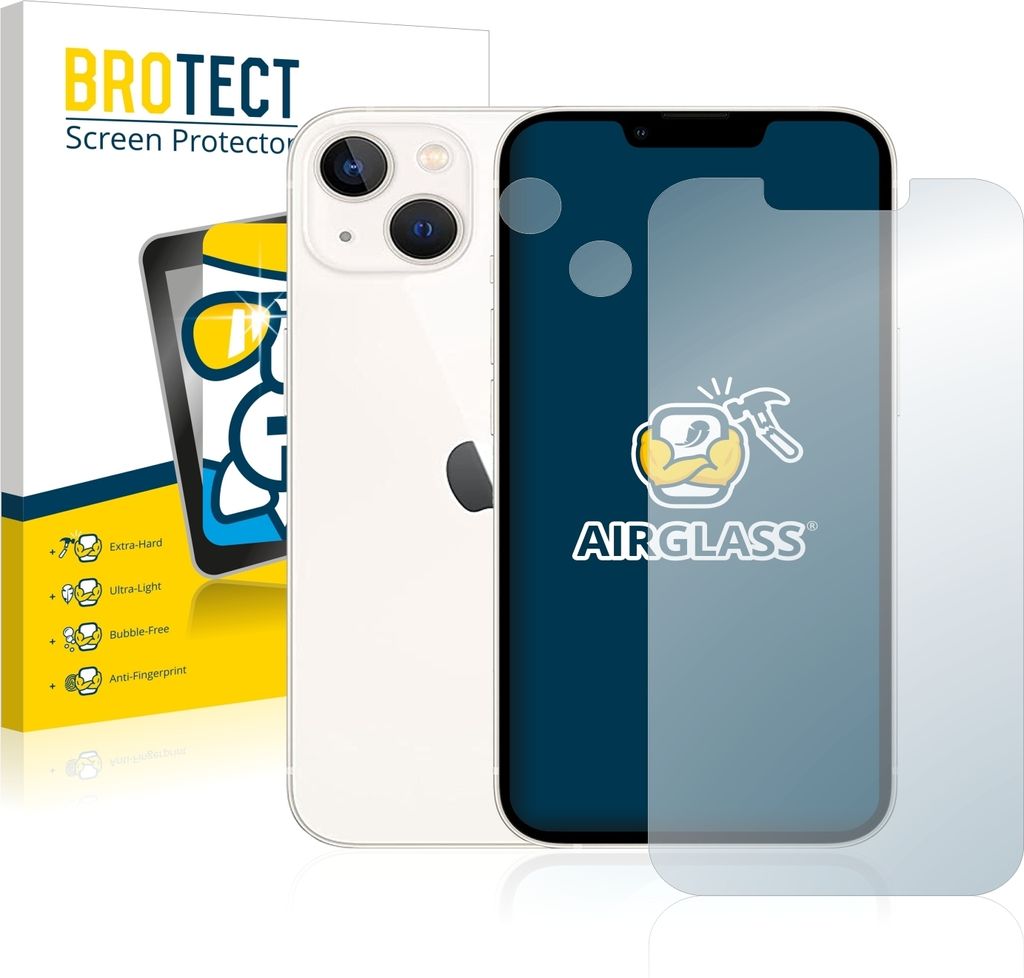 BROTECT Schutzglas für Apple iPhone 13 (Display+Kamera) Schutzfolie Panzer Folie Glas Display Schutz klar