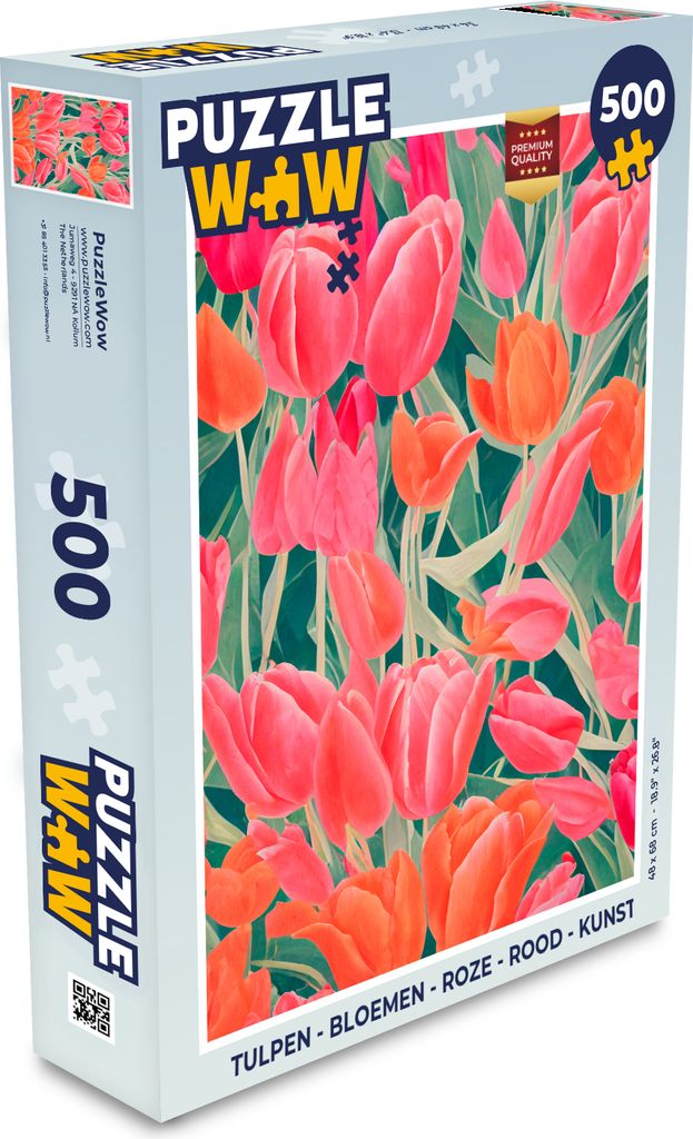 MuchoWow Puzzle 500 Teile Tulpen - Blumen - Rosa - Rot - Kunst - Denken - Spiel - Toy