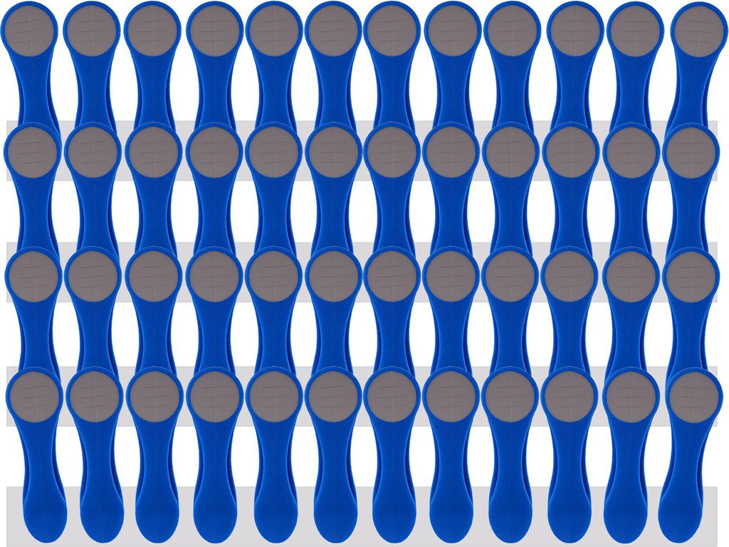 trendfinding 48 Wäscheklammern mit Edelstahlfedern und Softgrip Blau-Grau