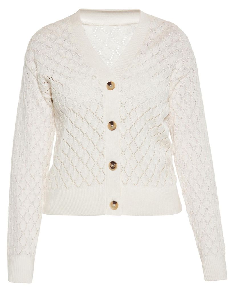 ALBEE damen strickjacke - wollweiss, M