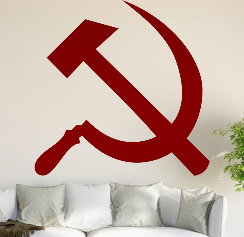 Hammer Sichel Wandtattoo in 6 Größen - Wandaufkleber Wall Sticker - Dekoration, Küche, Wohnzimmer, Schlafzimmer, Badezimmer