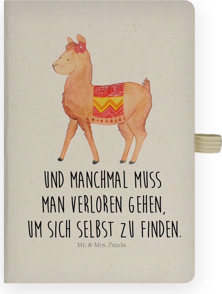 Mr. & Mrs. Panda notizbuch Alpaka Stolz - Transparent - Geschenk, Journal, Skizzenbuch, Notizheft, Kladde, a4