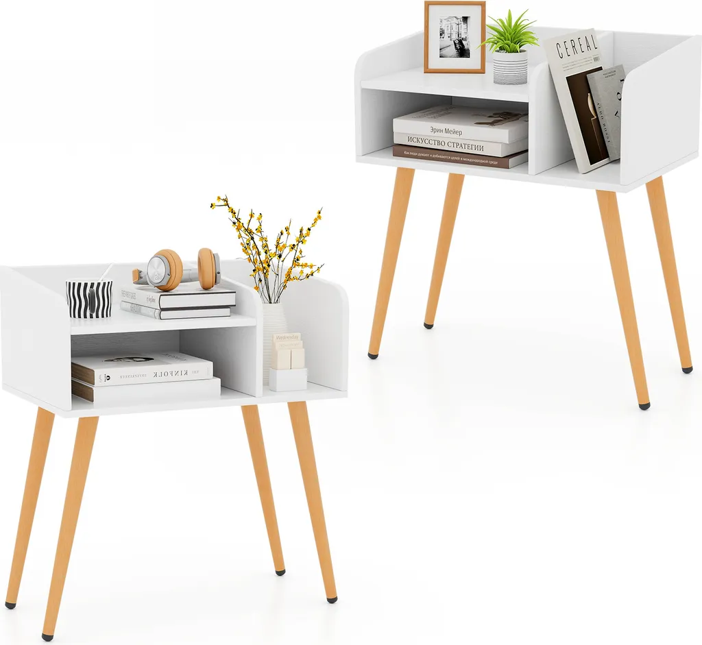 Table de chevet pour petite chambre lot de 2 avec rangement ouvert