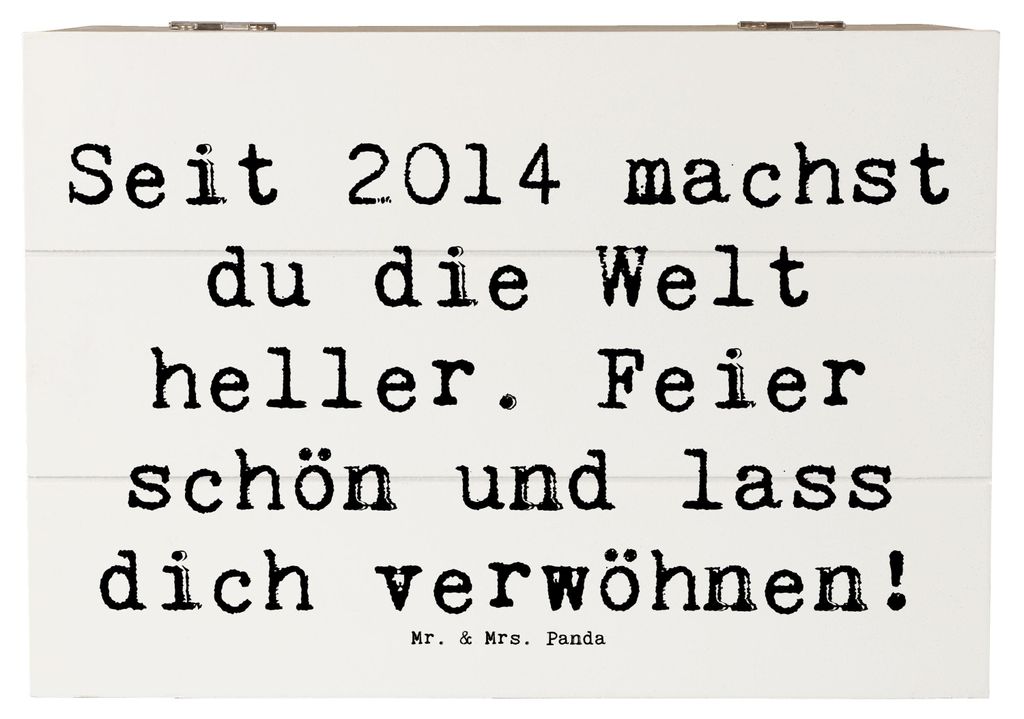 Mr. & Mrs. Panda Box Spruch 2014 Geburtstag 22 x 15 cm - Weiß - Geschenk, Schatulle, Geburtsjahr, Geburtstagserinnerungen, Geschenkbox, erinnern, ...
