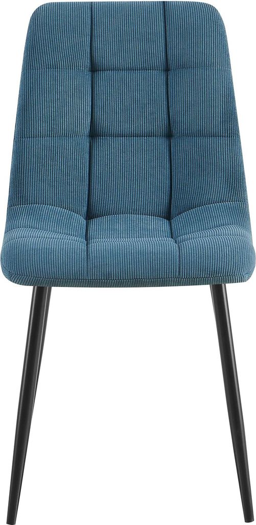 2er Set Esszimmerstuhl FANOR - Cord Blau 45x55x84 cm | Essstühle Esszimmerstühle Küchenstühle Wohnzimmerstühle