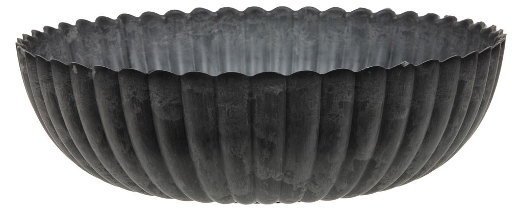 Pflanzgefäß Ø 30x9cm rund Kunststoff anthrazit gewischt Produktbild 