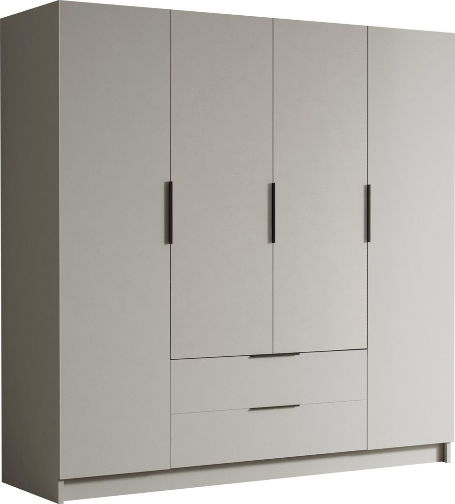 MIRJAN24 Kleiderschrank Sofia I 200, Schlafzimmer, Drehtürenschrank, mit Kleiderstange, Modern, Garderobenschrank, Metallgriffe (Farbe: Cashmere +...