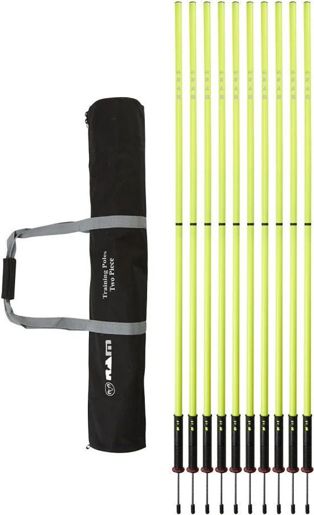 10 x Trainingsstangen-Set - Slalomstangen - 2 Teile - Gelb