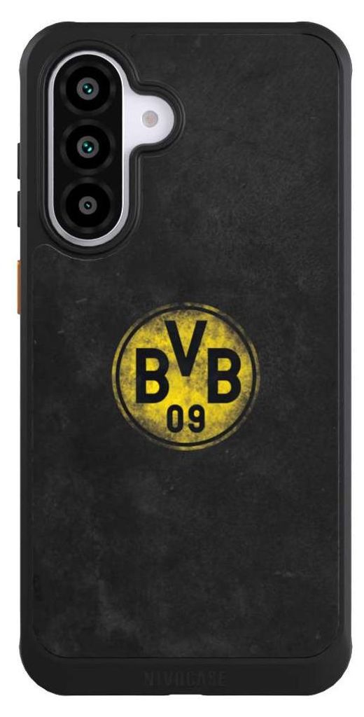 NIVOCASE Hülle für Samsung Galaxy A56 5G Handyhülle NIVOcore Case Schwarz BVB Borussia Dortmund Fanartikel