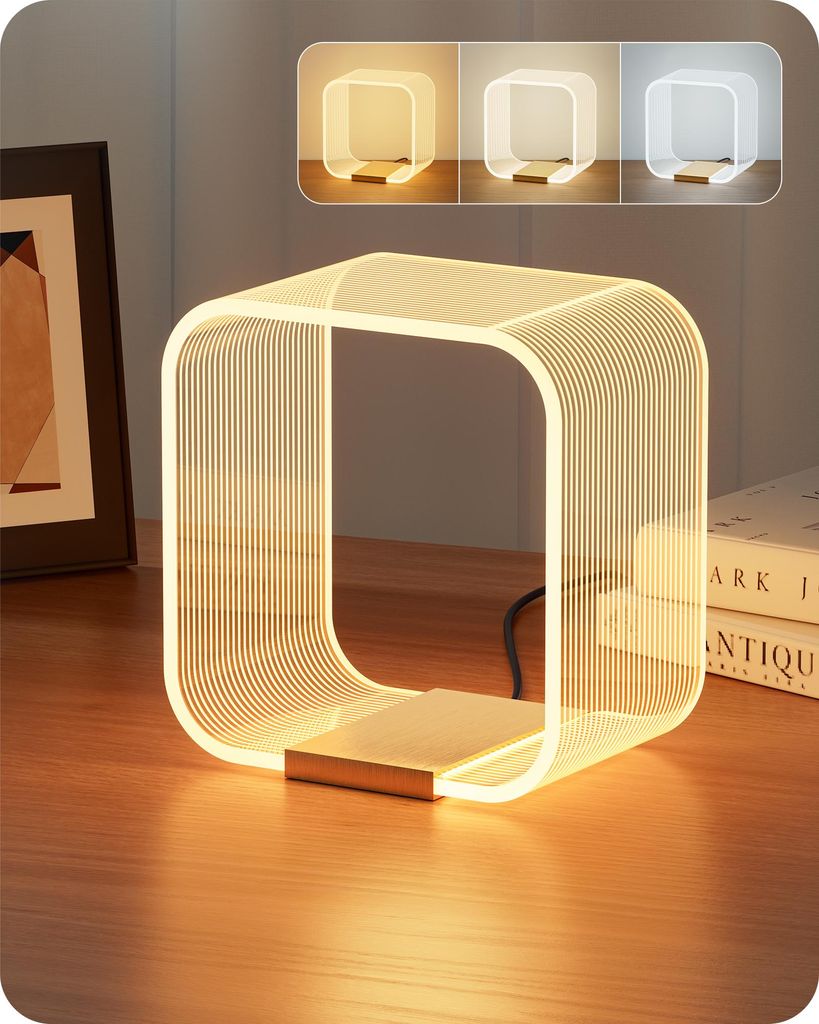 EDISHINE LED Nachttischlampe Dimmbar, Moderne Tischlampe Produktbild 