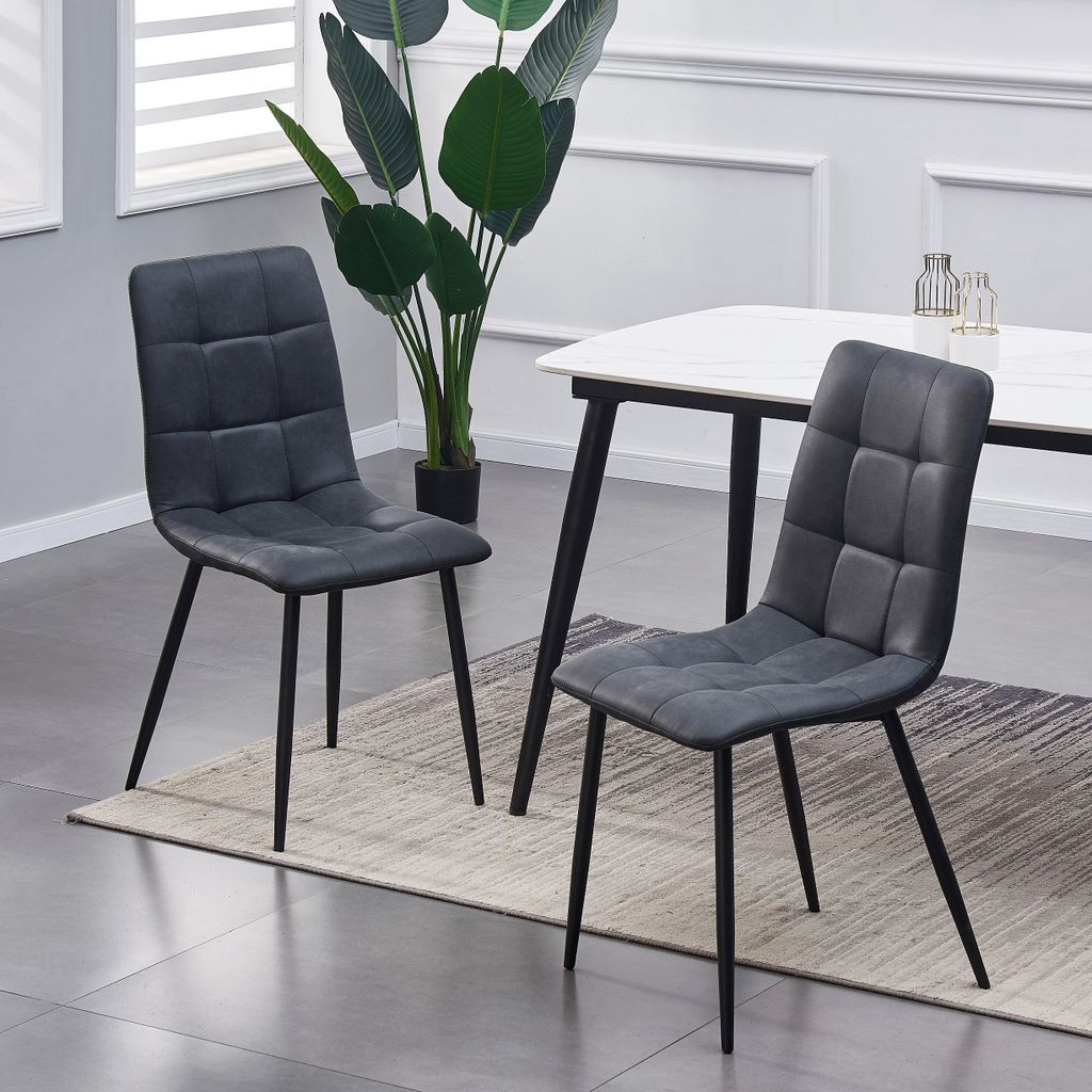 mcc direct Esszimmerstuhl im 2er Set aus Kunstvelourleder Produktbild 