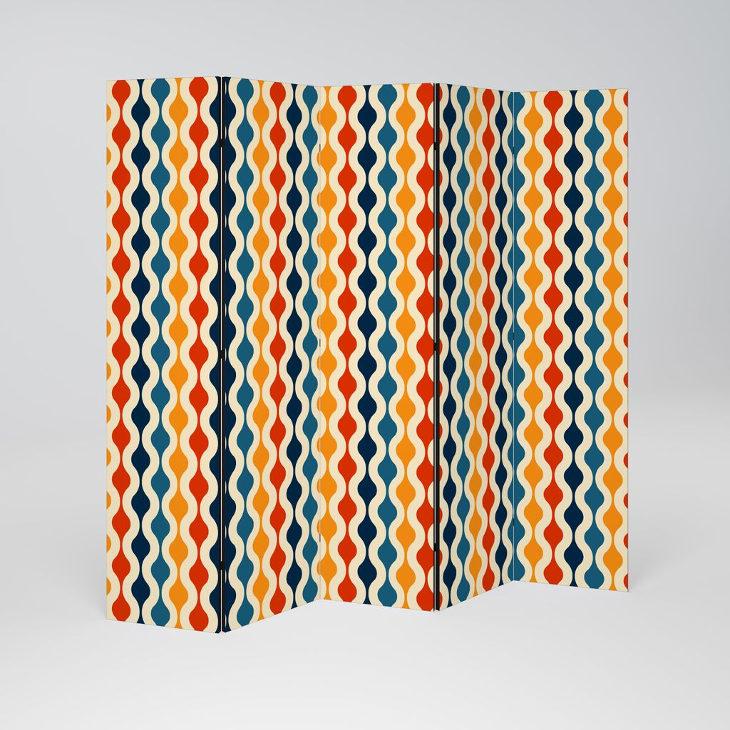 SpaceRebels Paravent Raumteiler - 5-teilig Raumtrenner, Druck 1-Seite - Raumtrenner - Trennwand Wohnung - Room Divider - Spanische Wand Deko Modern...