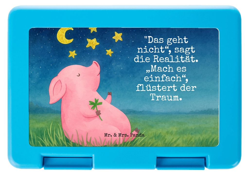 Mr. & Mrs. Panda Frischhaltedose Schwein Glück Design - Weiß - Geschenk, Sterne, Essensbox, Lebensmittel Aufbewahrungsbox, Glücksbringer, Vorrat...
