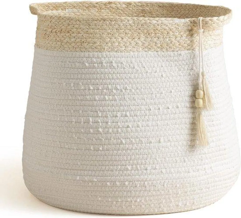 Panier à linge chambre bébé blanc idéal pour les jouets et textiles