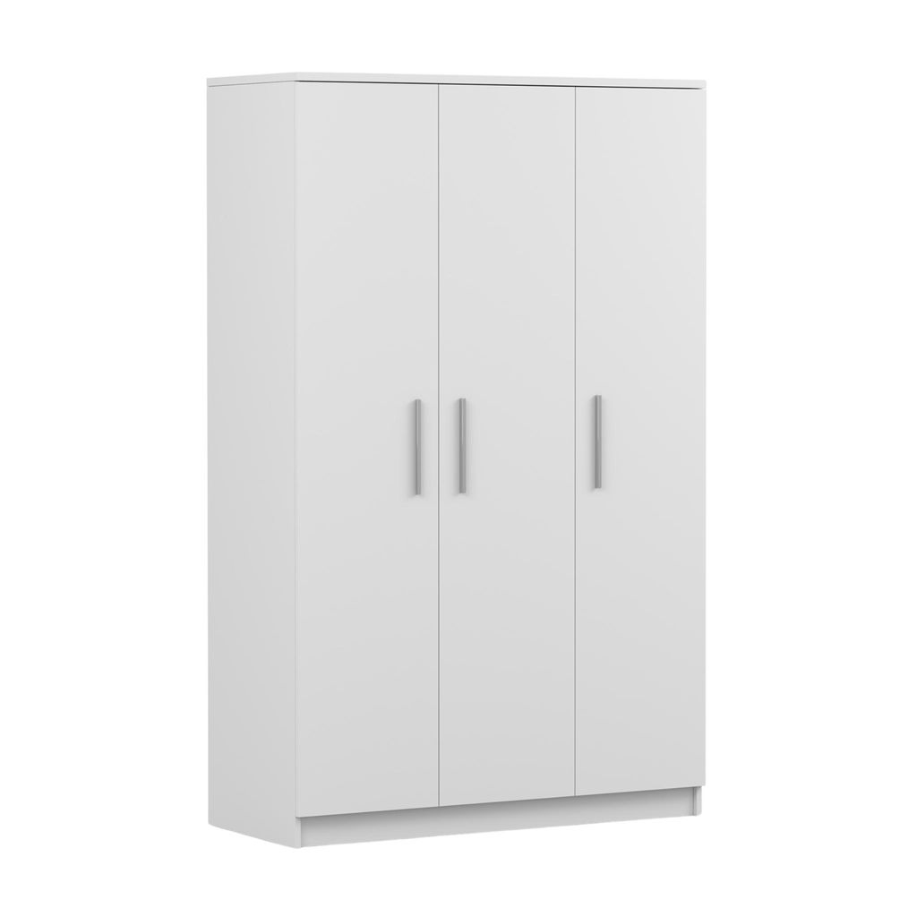 Armoire pour enfants 120 cm - blanc/blanc avec poignées en Image du produit 