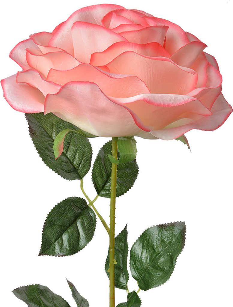 Clayre & Eef Kunstblume Rose 75 cm Rosa Kunststoff