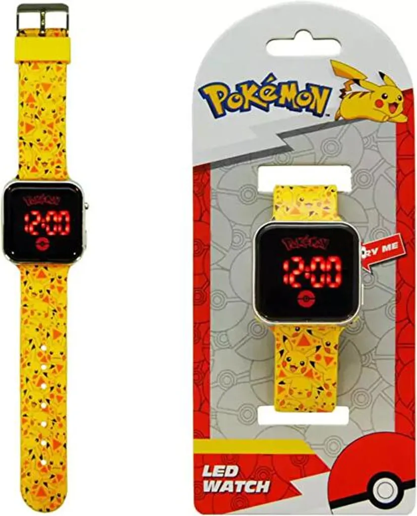 Montre numérique Pokémon pour petit garçon et fille avec cadran illustré