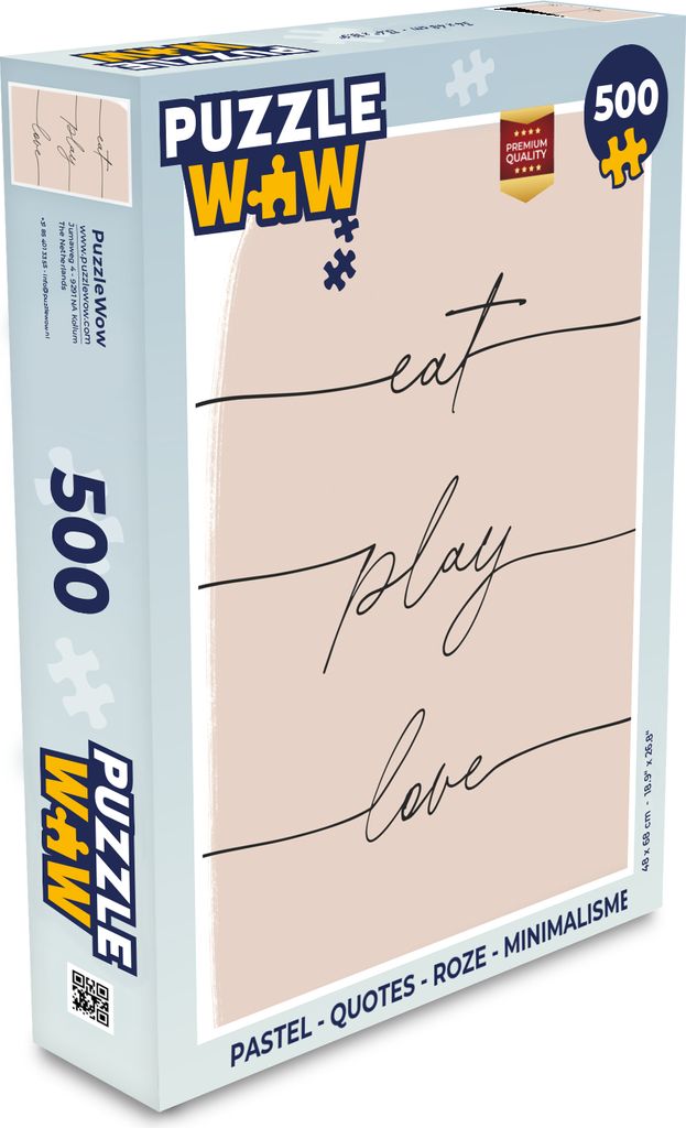 MuchoWow Puzzle 500 Teile Pastell - Zitate - Rosa - Minimalismus - Denken - Spiel - Toy