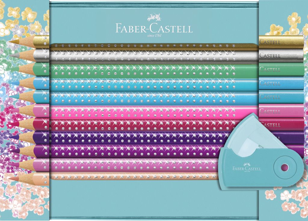 FABER-CASTELL Dreikant-Buntstifte GRIP SPARKLE Geschenkset Produktbild 