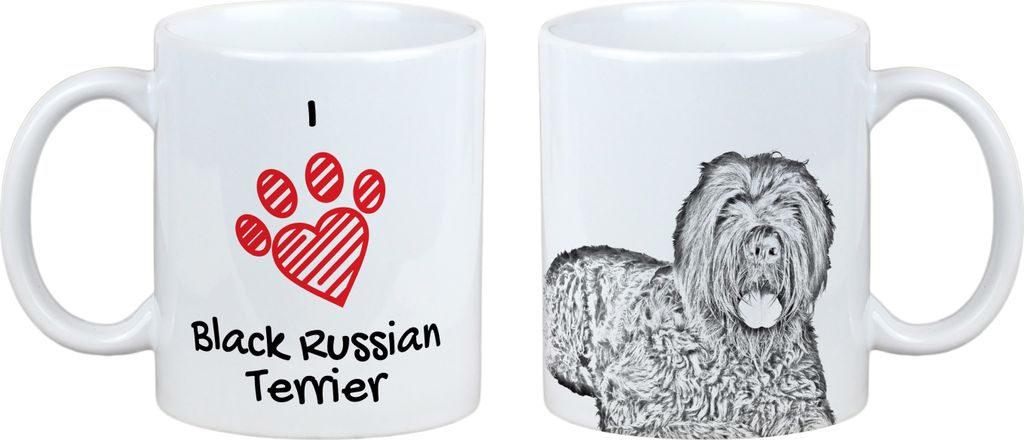 Russischer Schwarzer Terrier, Russkiy Tchiorny Terrier - Tasse mit Hund, entzückende Tasse mit Grafik, Geschenk mit Ihrem Foto von der Marke Art-Dog