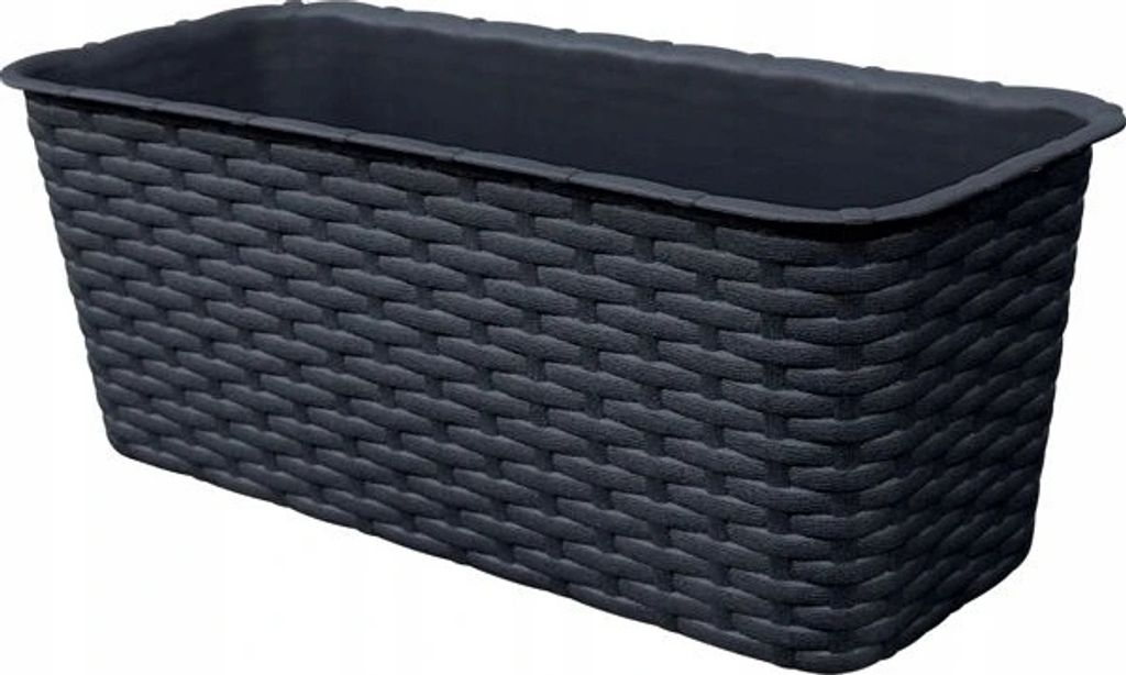 Balkonkasten anthrazit Rattan 40 cm