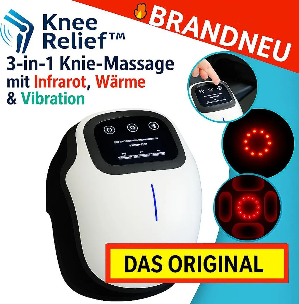 KneeRelief™ Masseur de Genou 3-en-1 avec Chaleur Infrarouge et Vibration