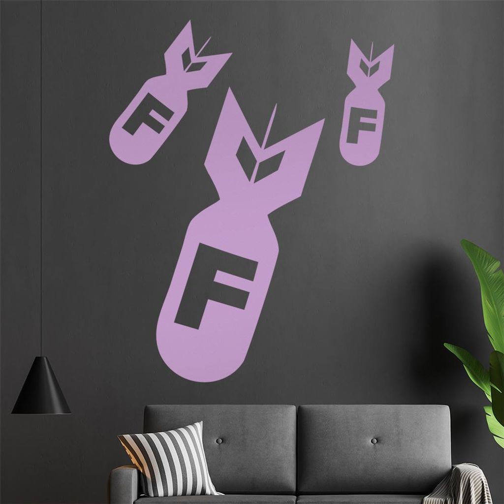F-BombS Wandtattoo in 6 Größen - Wandaufkleber Wall Sticker - Dekoration, Küche, Wohnzimmer, Schlafzimmer, Badezimmer