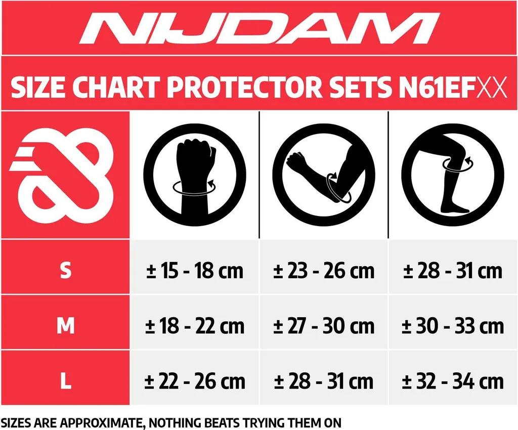 Nijdam Set de boucliers à encre pour adultes - Protections de rollers
