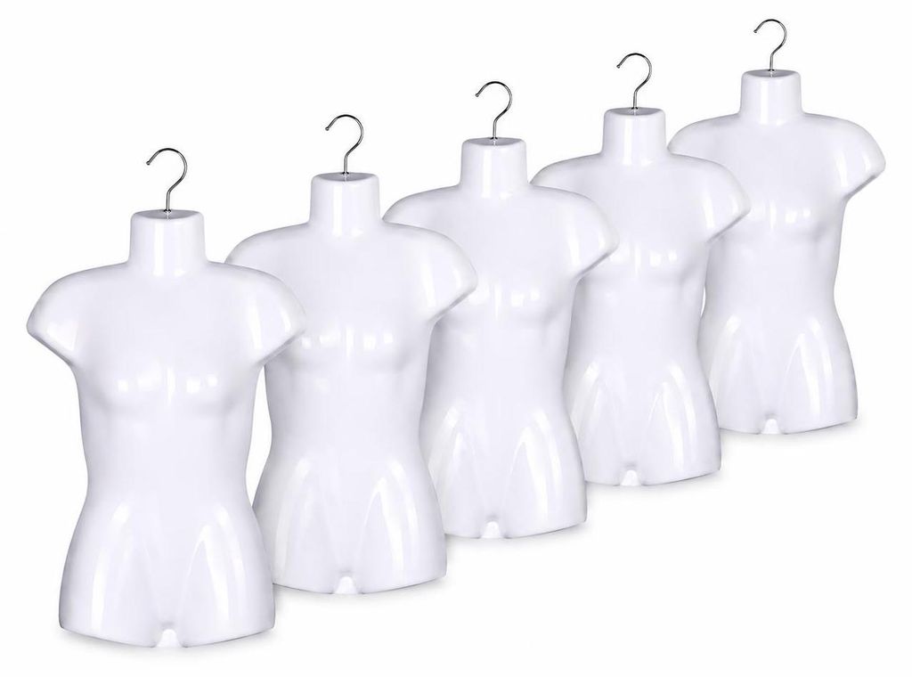 5 ks ženský torzo teenager 50 cm biele – plastové torzo pre Obrázok produktu 