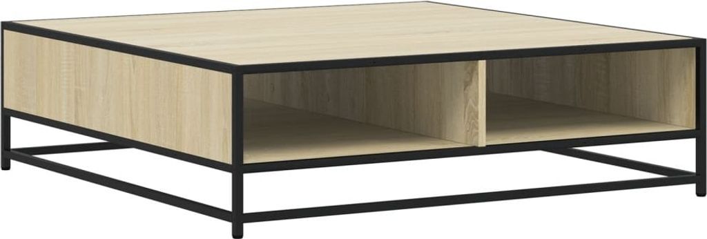vidaXL Couchtisch Sonoma-Eiche 100x100x30 cm Holzwerkstoff und Metall