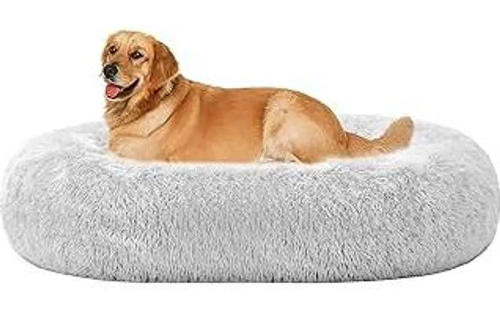 Lettino Ortopedico Cani 100cm Grigio Chiaro | Cuccia Donut Sfoderabile