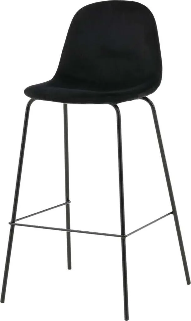 Tabouret de bar Polar Black 42cm FURNLUX chaise haute noire de cuisine