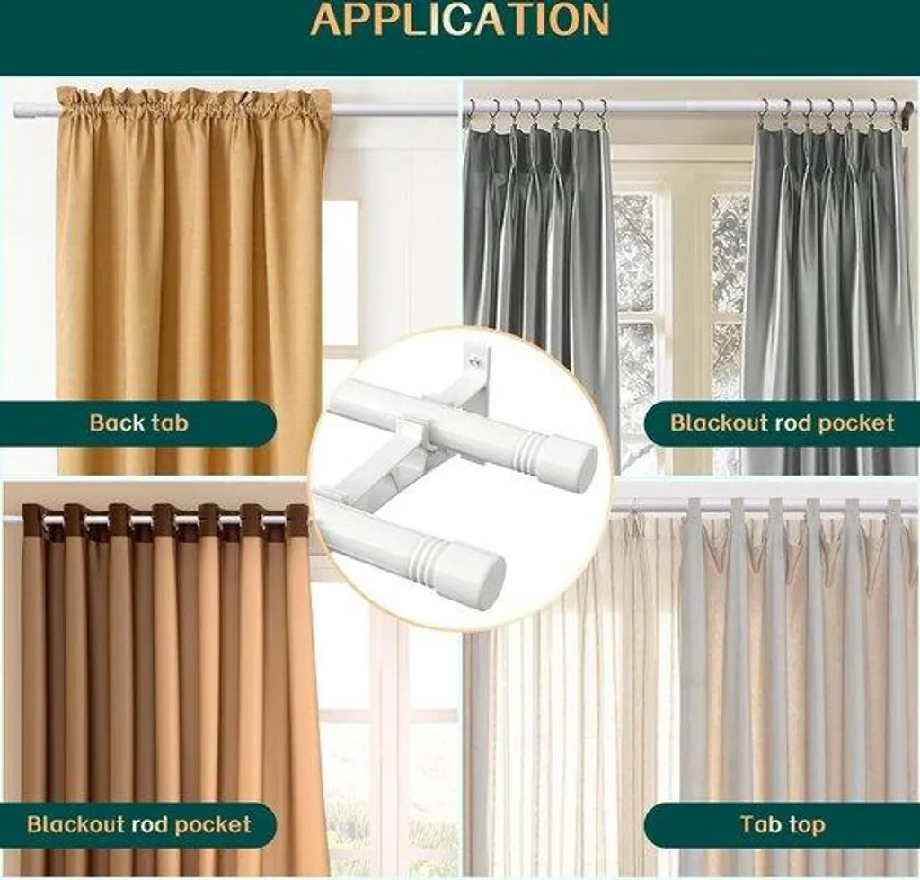 Tringle à rideaux extensible 160-220 cm en acier pour douche et dressing