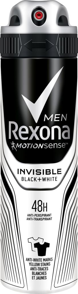 Rexona | Antitranspirant - 150 ml - für Männer - Men Invisible on Black + White Clothes - 48 Stunden Schutz - in Sprayform