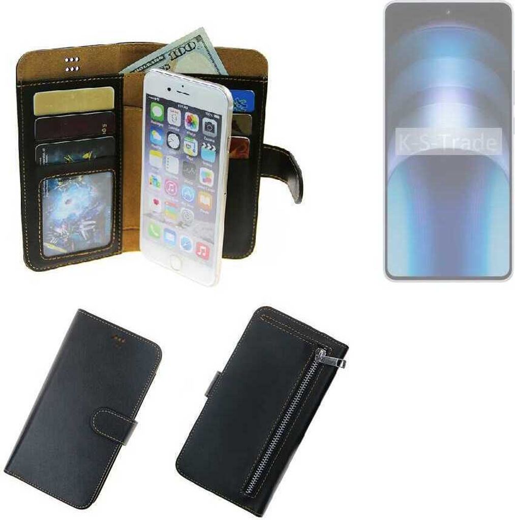 K-S-Trade Schutz Hülle kompatibel mit Vivo iQOO Neo9 Pro Global Klapphülle Case Phone cover Slim Handytasche Handy Hülle schwarz aus Kunstleder (1
