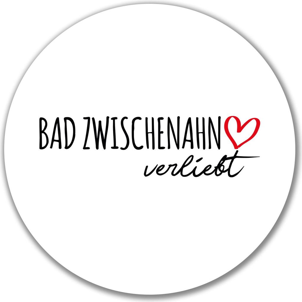 Huuraa Aufkleber Bad Zwischenahn verliebt 10cm rund Sticker Geschenkidee