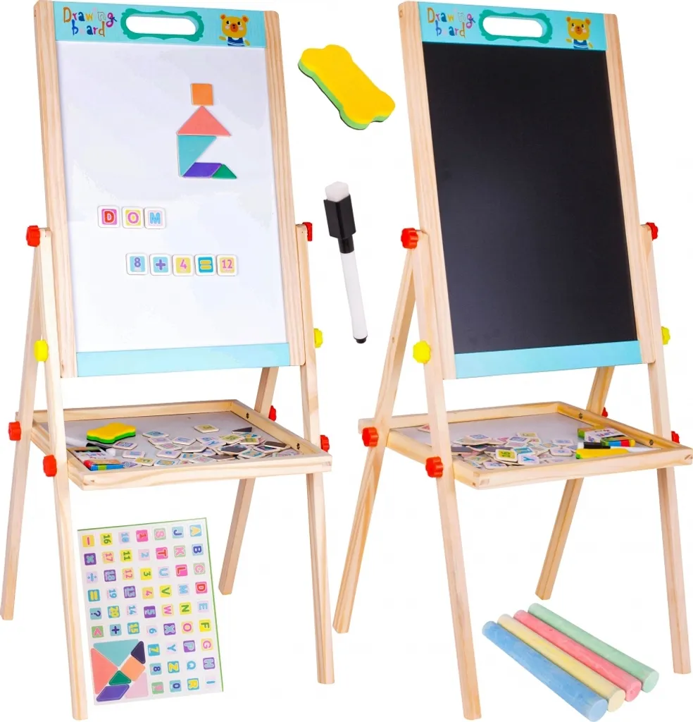 Tableau de Dessin Enfant sur Pied en Bois avec Accessoires de 85cm