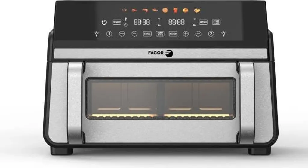 FAGOR Friggitrice senza olio - Airfryer FG10AF - Capacità 11 litri - Doppia vasca da 5,5 litri - Divisorio rimovibile - 2200 W