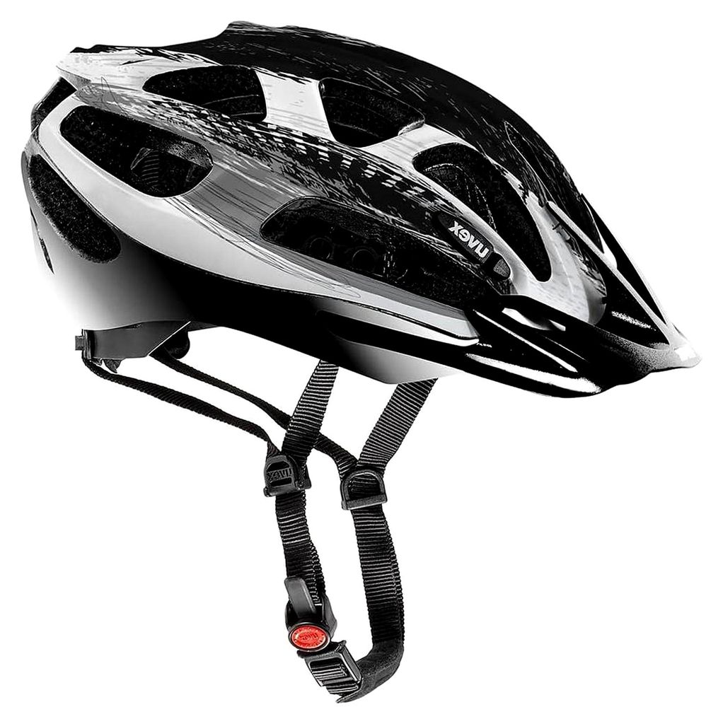 Leichter Allround-Helm für Damen und Herren - individuelle Größenanpassung - waschbare Innenausstattung - silber schwarz - 52-57 cm
