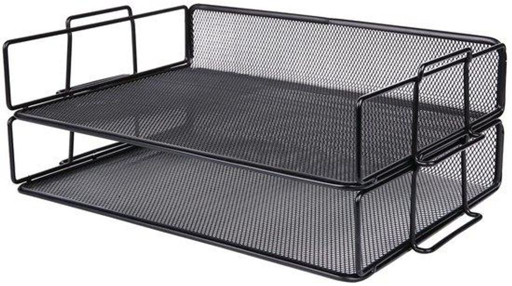 Multifunktionales Büro-Organizer für Schule, Büro, Heim, zweiteilige Lade, 2-in-1 Schubfach, Raumsparender, schwarz