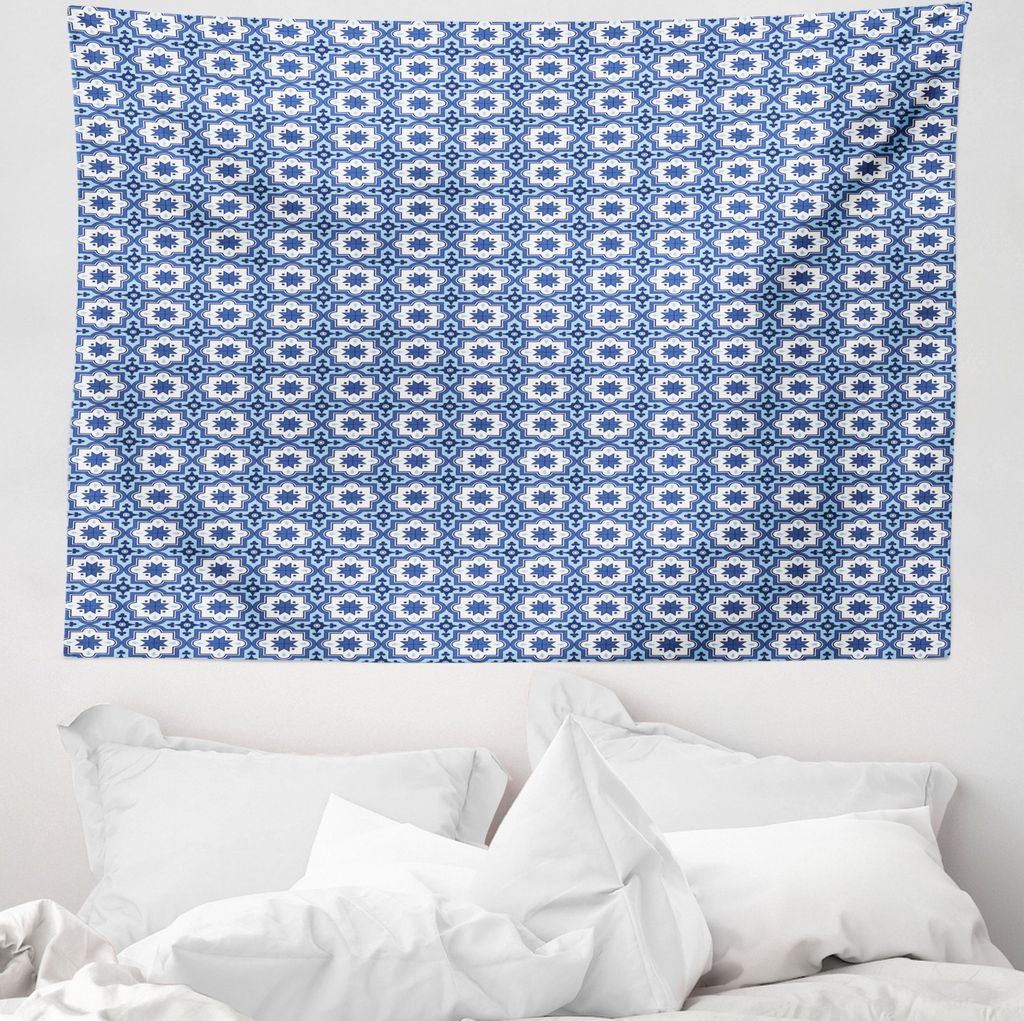 ABAKUHAUS Navy blau Wandteppich, marokkanische Traditional aus Weiches Mikrofaser Stoff Waschbar ohne Verblassen Digitaldruck, 150 x 110 cm, Violet...