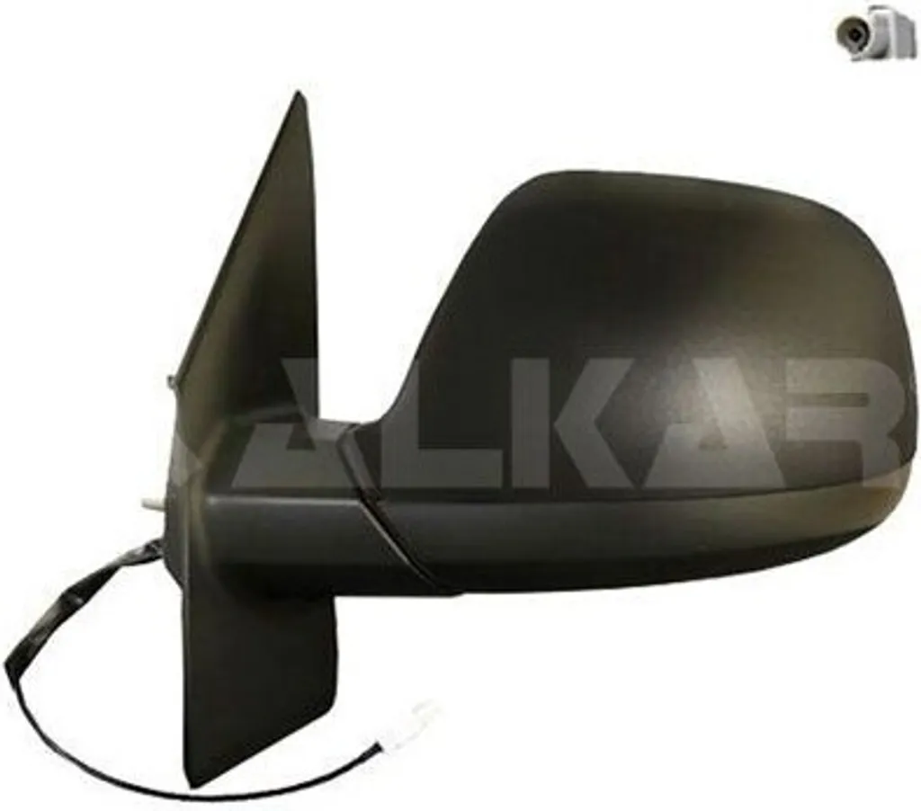 Rétroviseur ALKAR 9203928 avec Miroir Asphérique Gauche pour VW T5 Noir