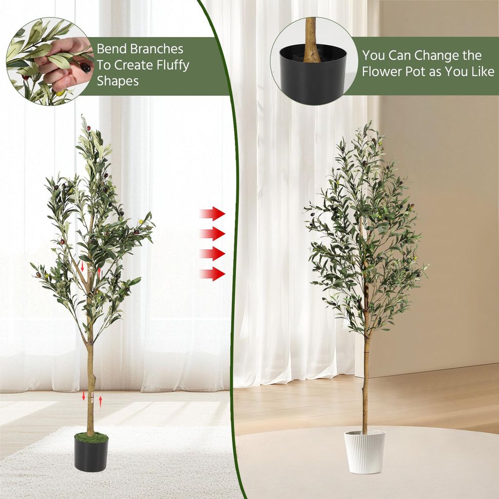 Kunstpflanze Olivenbaum 150 cm ,Realistische Olive mit