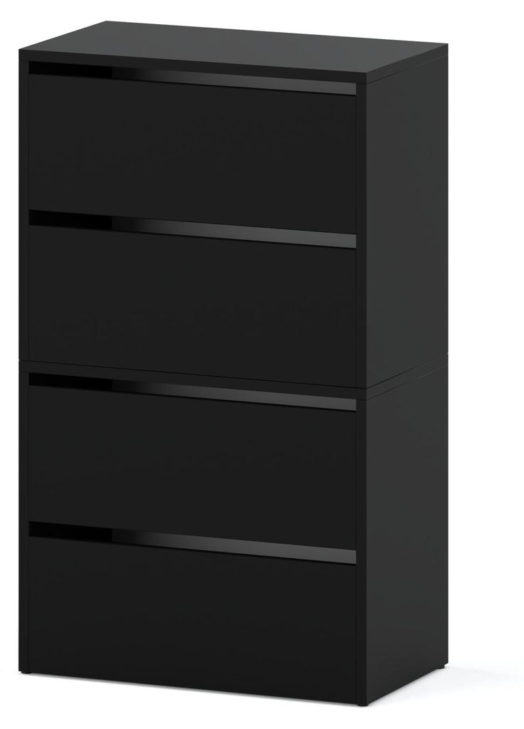 Schuhschrank HIT Mattschwarz / Mattschwarz 100 cm Produktbild 