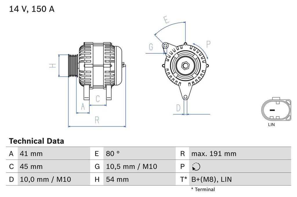 0 986 083 620 BOSCH generátor x