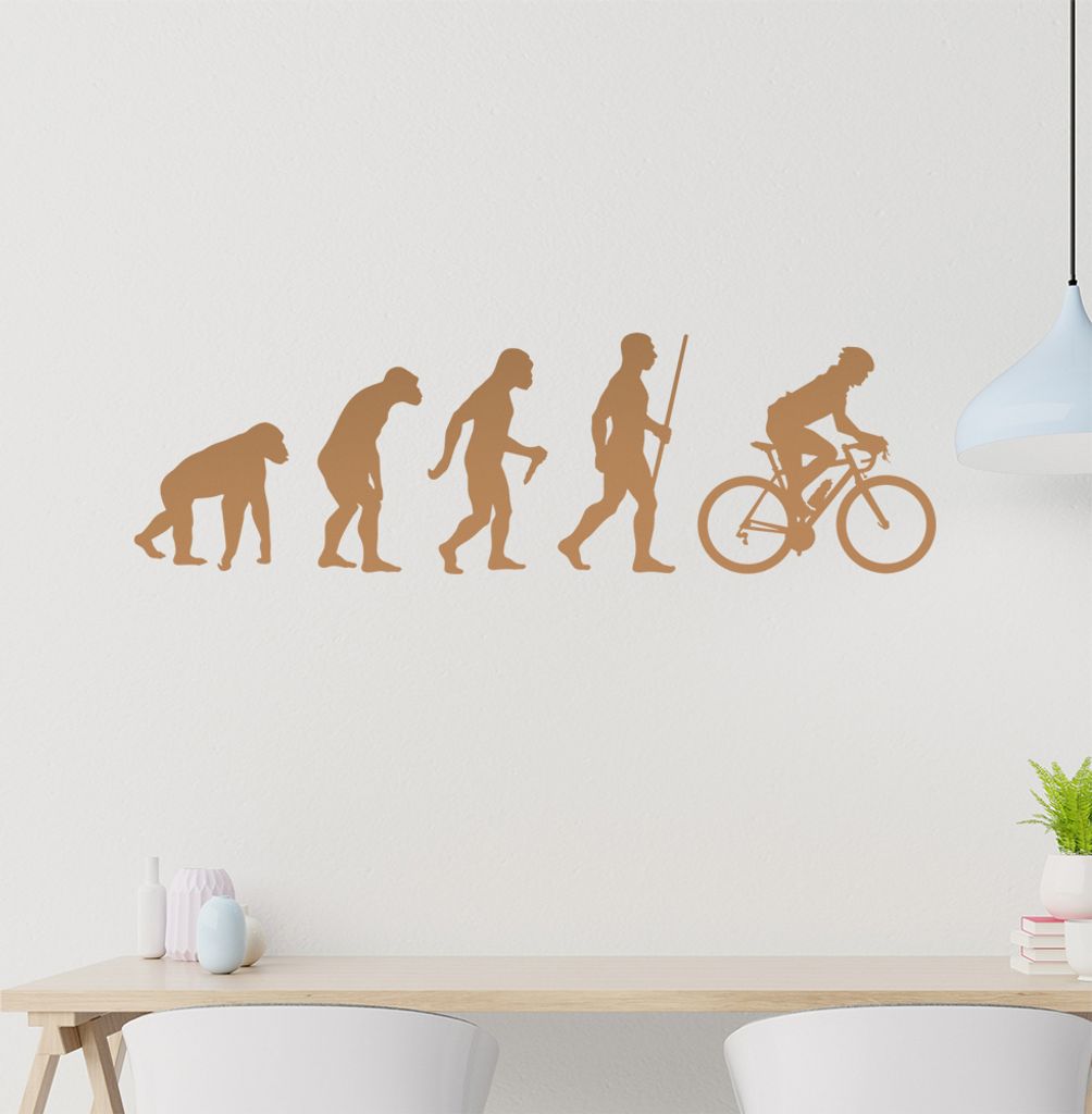 Rennrad Fahrrad Evolution Wandtattoo Wandaufkleber Wall Sticker - Dekoration, Küche, Wohnzimmer, Schlafzimmer, Badezimmer