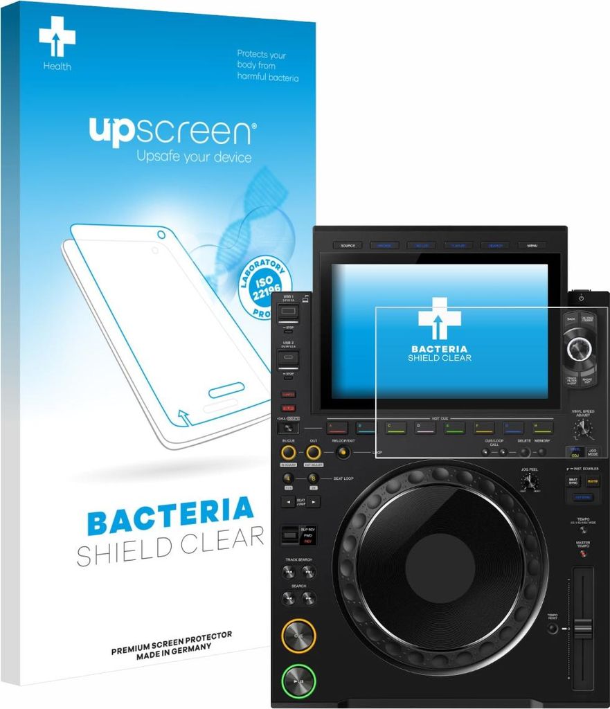 upscreen Schutzfolie für Pioneer CDJ 3000X Displayschutz Displayschutzfolie Folie Klar antibakteriell