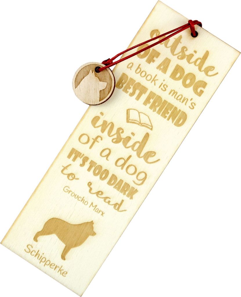 Schipperke - Lesezeichen mit Hund, personalisiertes Lesezeichen, Geschenk für Bücherwurm von der Marke Art-Dog