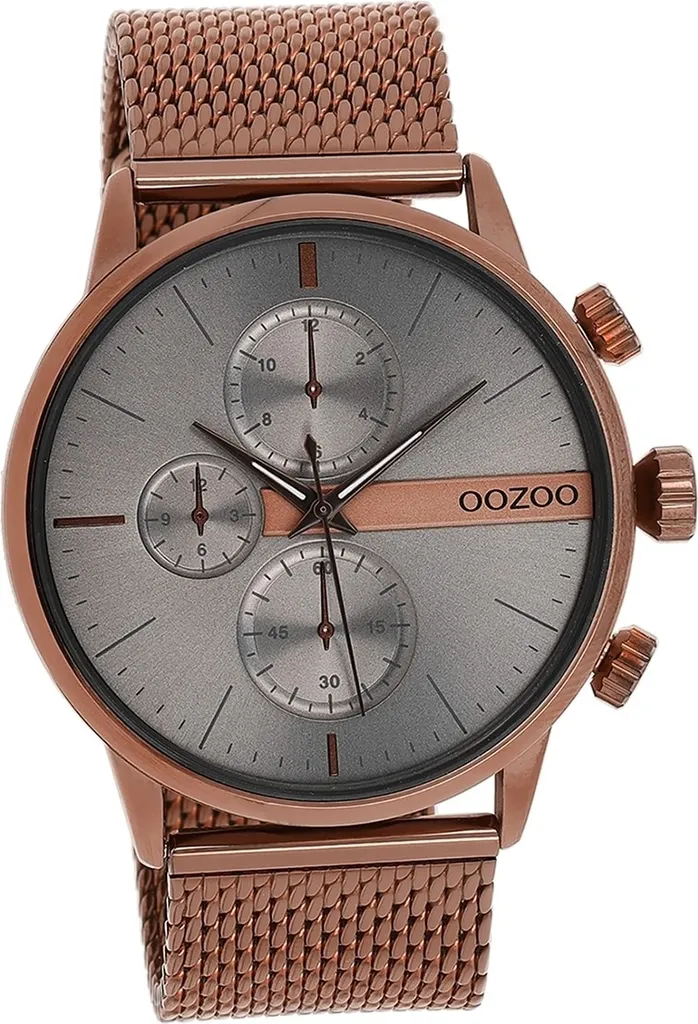 Montre Oozoo Métal Mesh Homme D2UOC11103 avec Bracelet Brun en Quartz