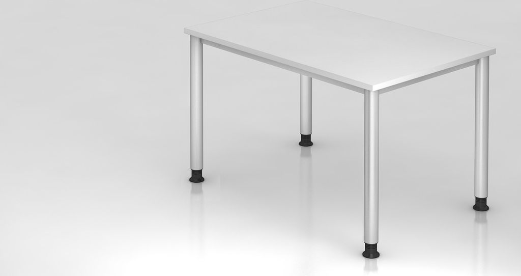 Sitz-Steh-Schreibtisch Olavi | Weiß | Breite 120cm | Höhe 68,5-81cm | stufenlos höhenverstellbar | Rechteckform